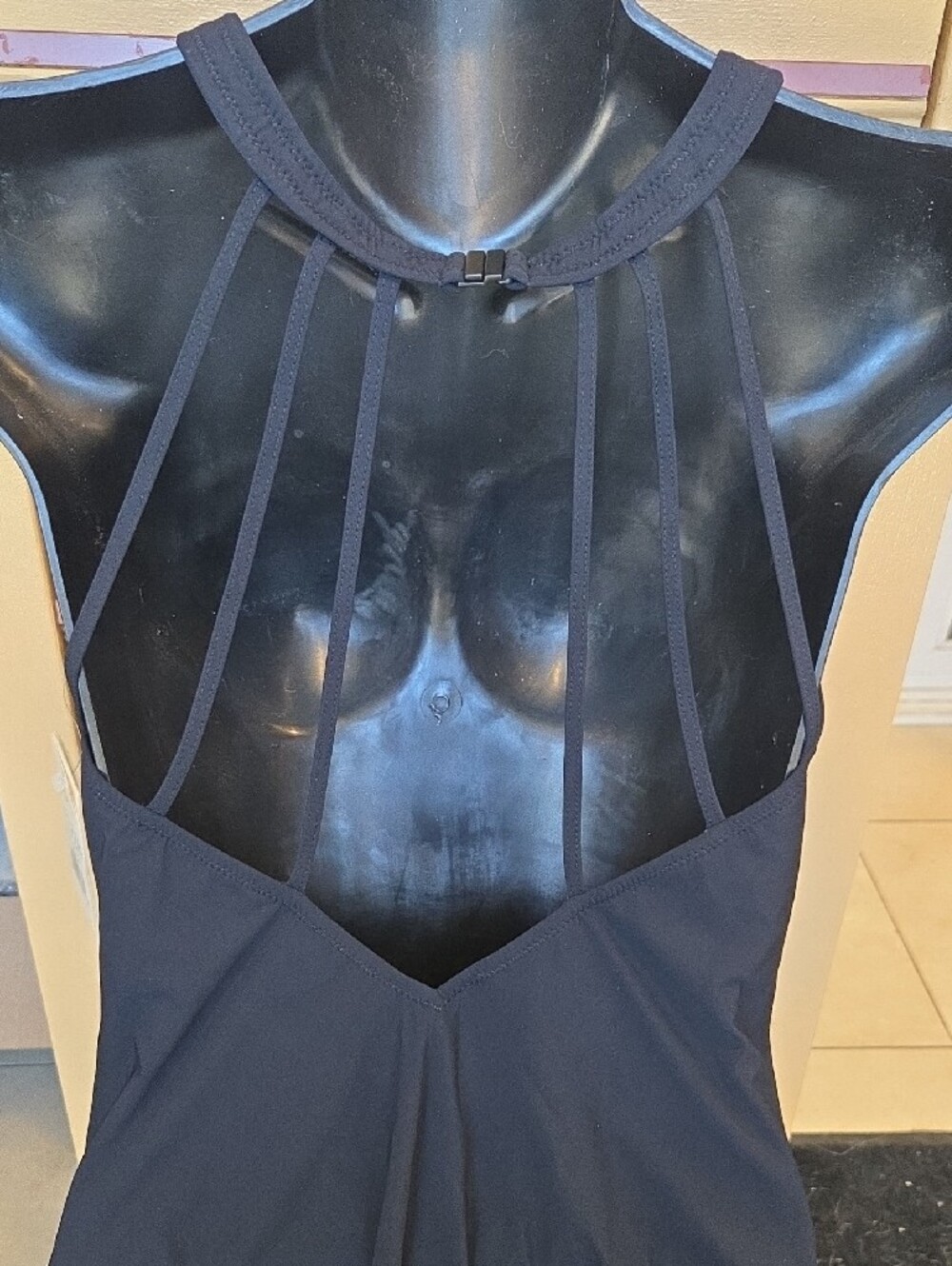 Women’s Black High-Neck One-Piece Swimsuit - Picture 5 of 7